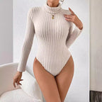 Isabella Moreno | Ribbed Turtleneck Knit Bodysuit