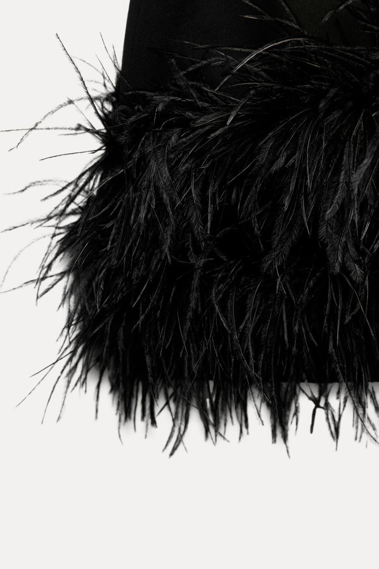 Charlotte Williams | Luxe Sequin Feather Hem Mini Dress