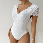Astrid Nyholm | White Lace Short Sleeve Bodysuit