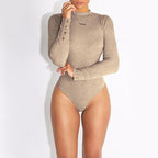 Anahera Moemoea | Ribbed Button Sleeve Bodysuit