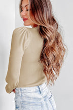 María Fernanda López | Ribbed Puff Sleeve Bodysuit