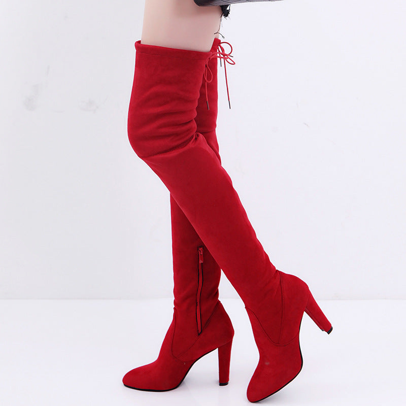 Scarlett Blake | Overknee Suede Heeled Boots | Geeft elke look een krachtige en sensuele uitstraling