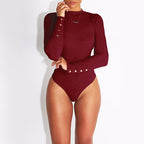 Anahera Moemoea | Ribbed Button Sleeve Bodysuit