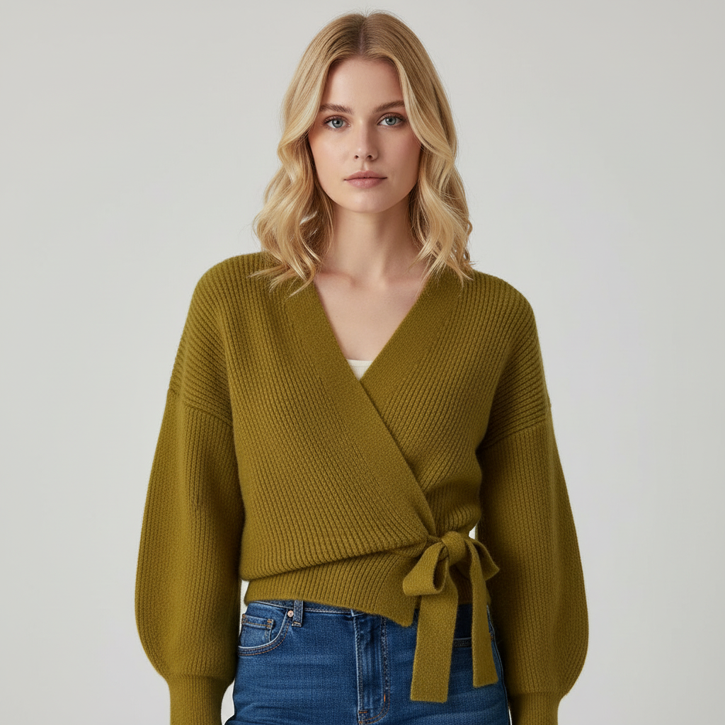 Olivia Bennett | Luxe wikkelgebreide top | Voel je vrouwelijk, zelfverzekerd en moeiteloos elegant