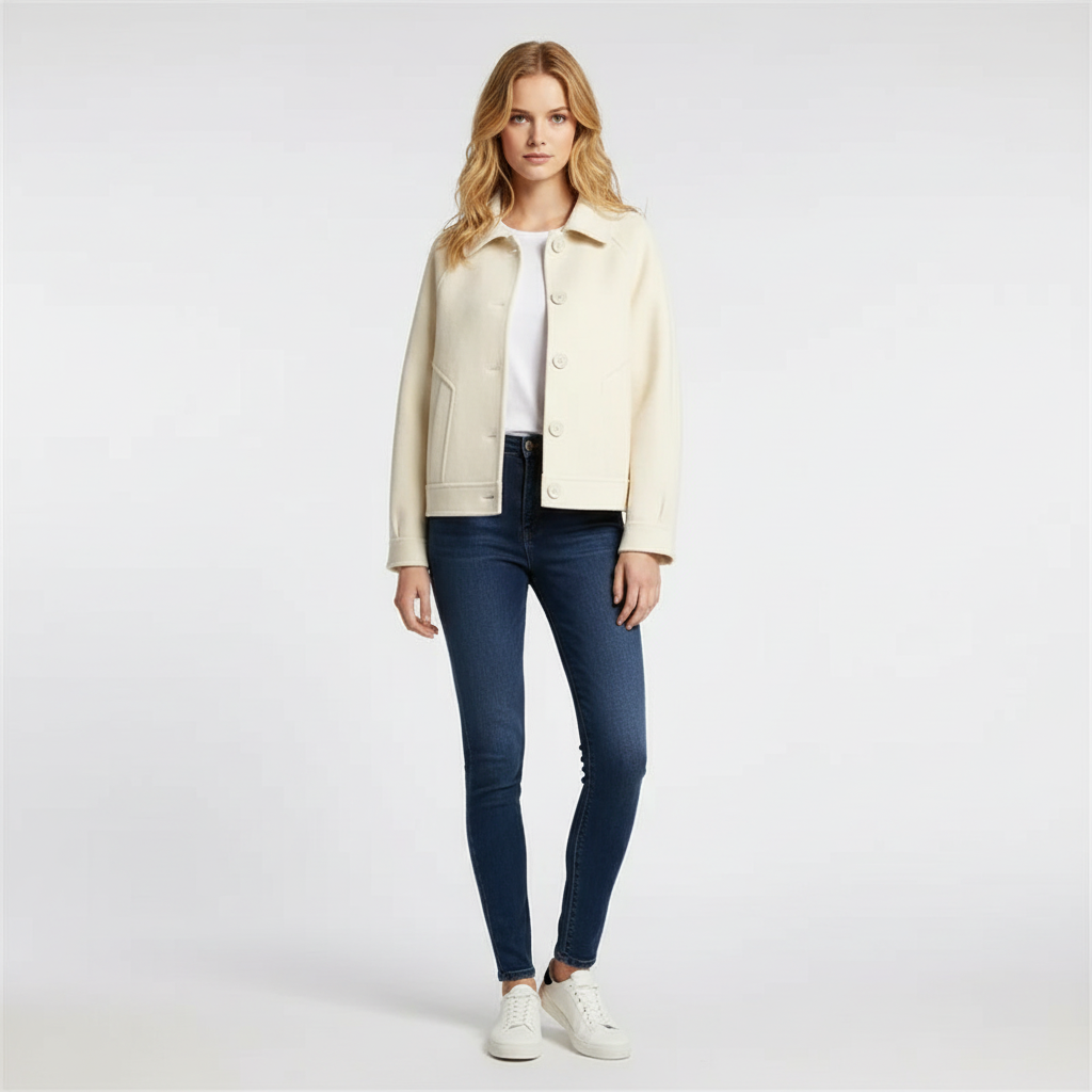 Madison Harper | Crème wolblend jacket | Omhuld in zachte luxe voel jij je moeiteloos stijlvol