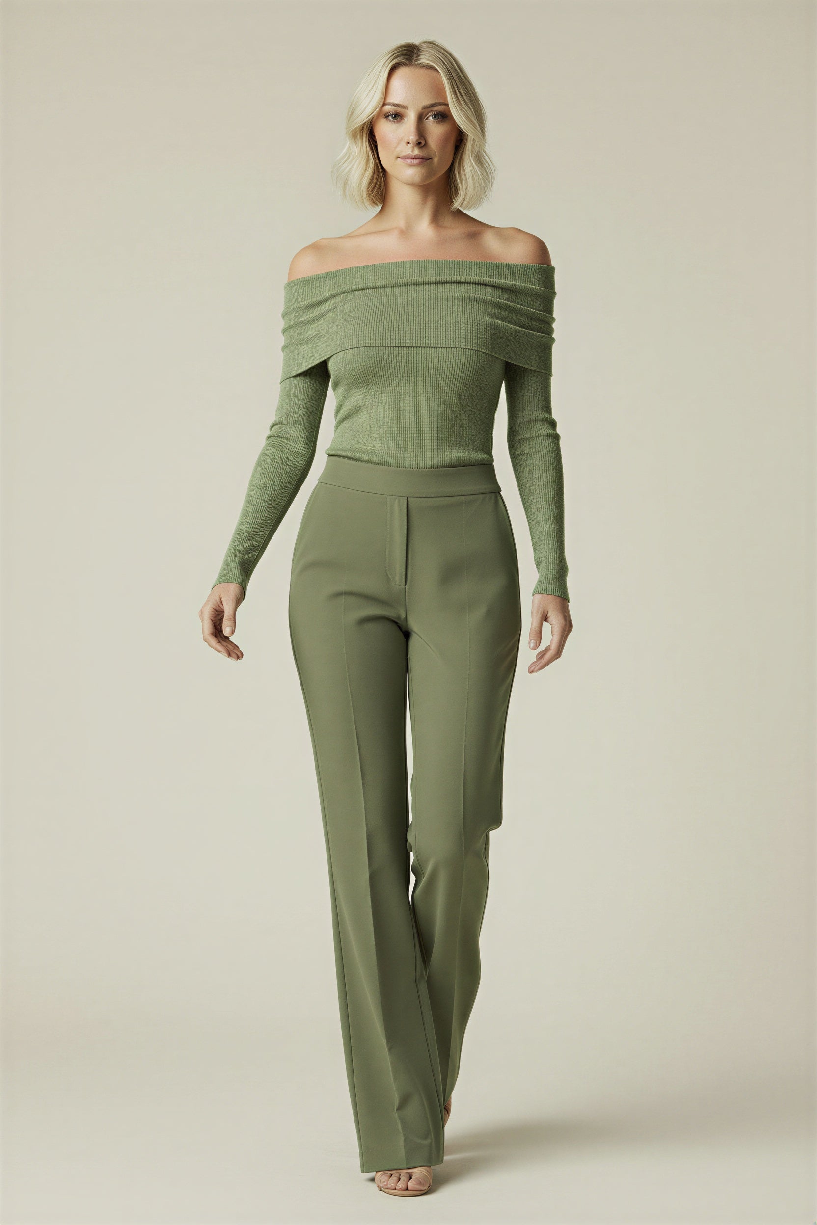 Noémi | All-Season Draped Knit Off-Shoulder Top