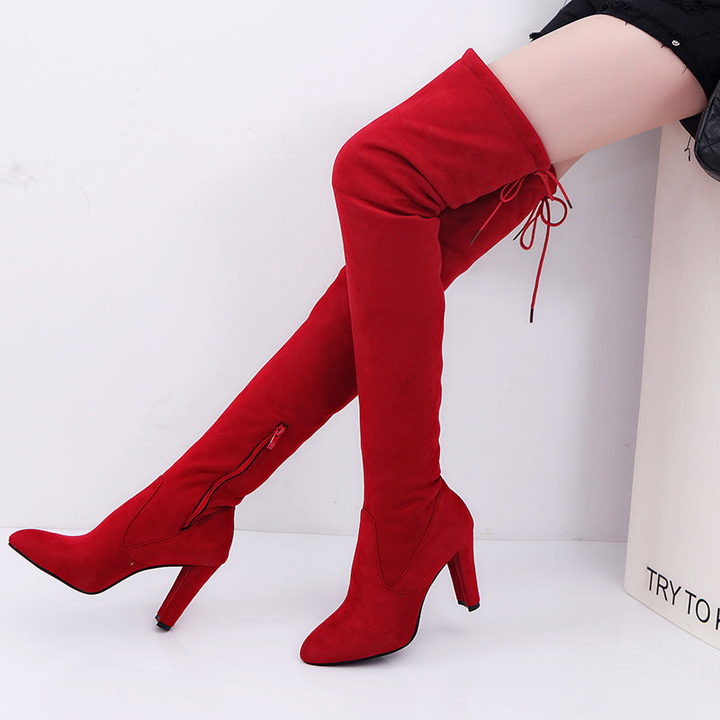 Scarlett Blake | Overknee Suede Heeled Boots | Geeft elke look een krachtige en sensuele uitstraling