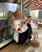 Astrid Johansen | Oversized Trui met Hartjesprint