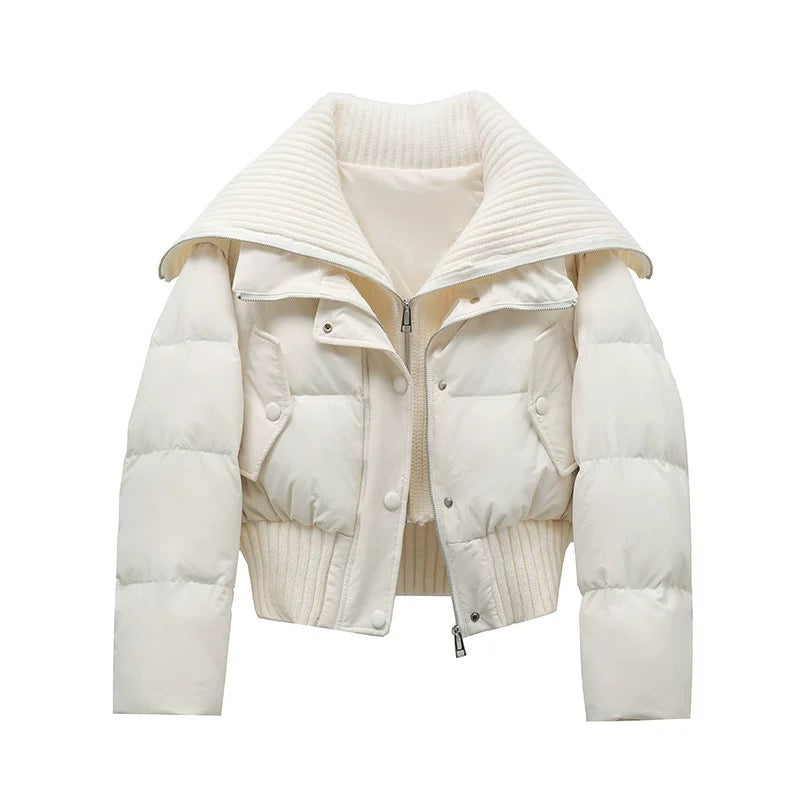 Esmeralda | Winterzachte Knit Collar Puffer Jacket