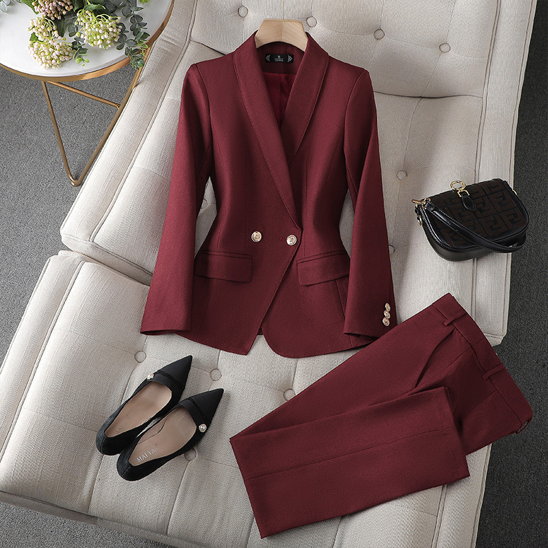 Adrienne Bordeaux | Dames Blazer & Pantalon Set Luxe Damespak