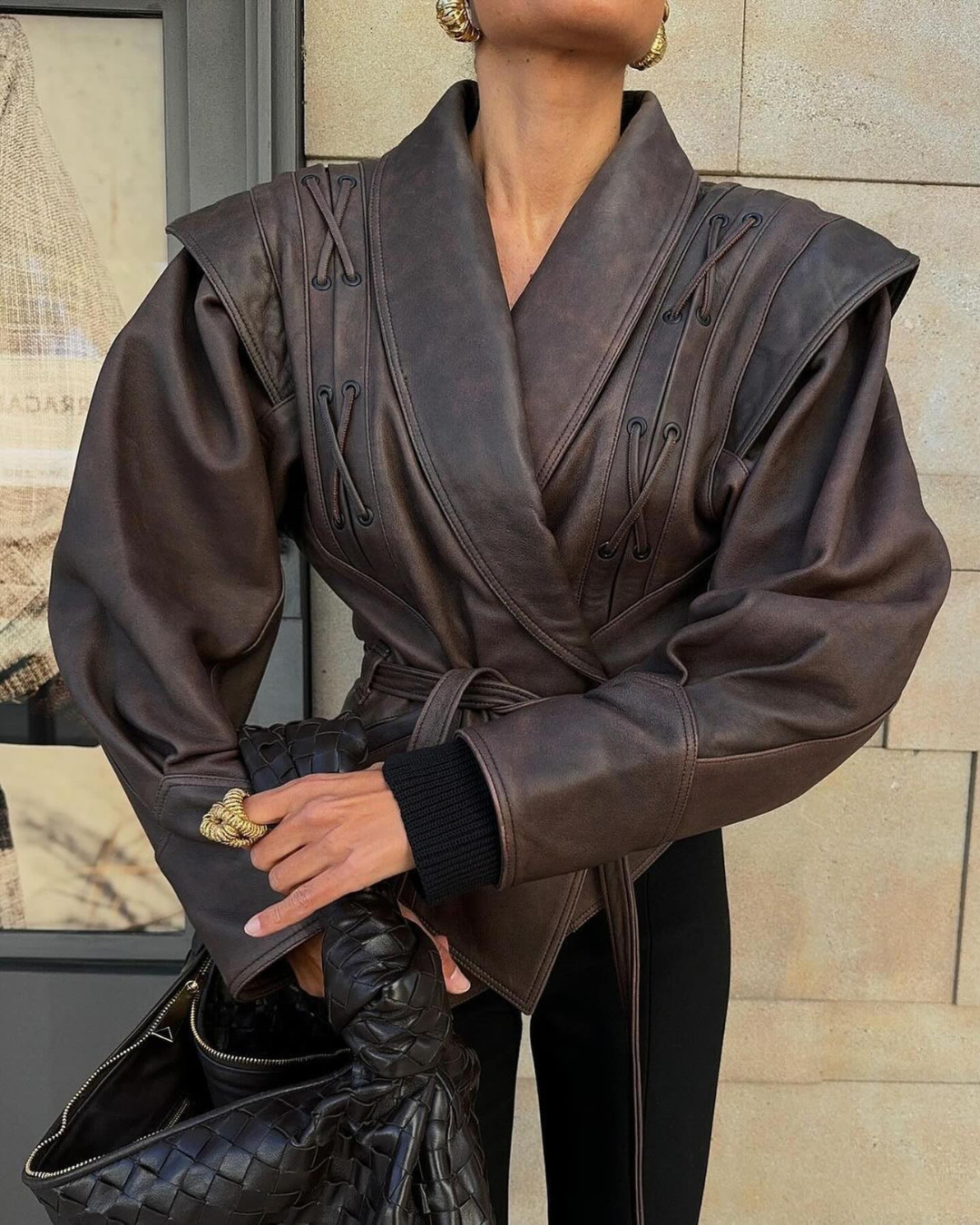 Trinity | Luxe Wrap Leatherlook Jacket