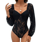 Freja Lindström | Lace Long Sleeve Sculpting Bodysuit