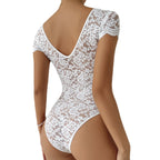 Astrid Nyholm | White Lace Short Sleeve Bodysuit