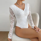 Freya Lundqvist | Burgundy Lace Long Sleeve Bodysuit