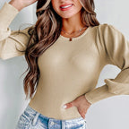 María Fernanda López | Ribbed Puff Sleeve Bodysuit