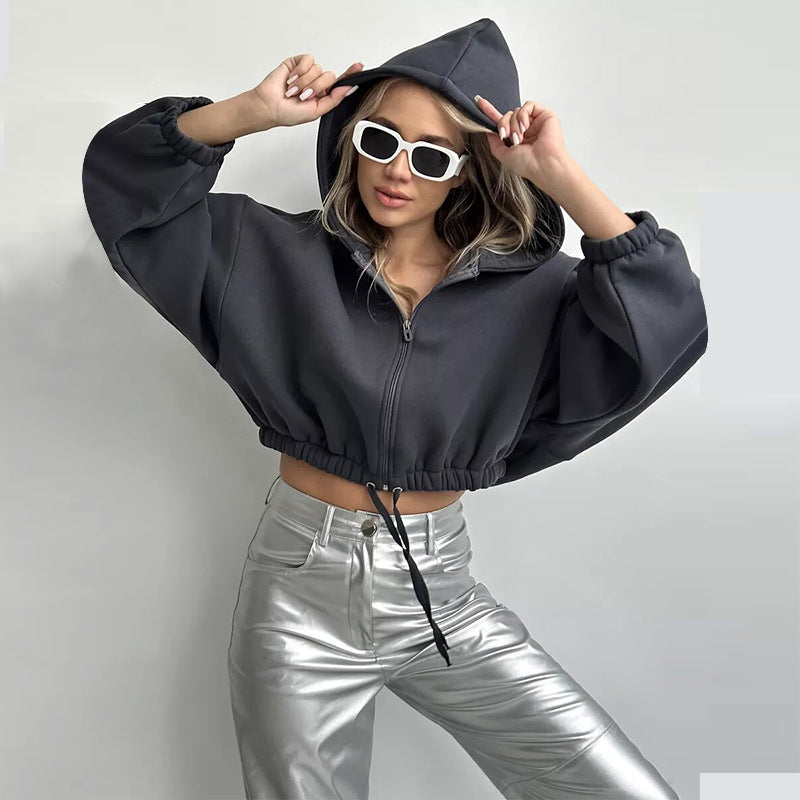 Rania Al-Khatib | Cropped Hooded Zip Vest