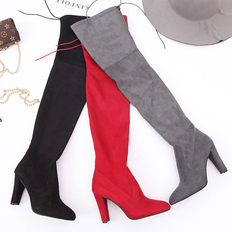 Scarlett Blake | Overknee Suede Heeled Boots | Geeft elke look een krachtige en sensuele uitstraling