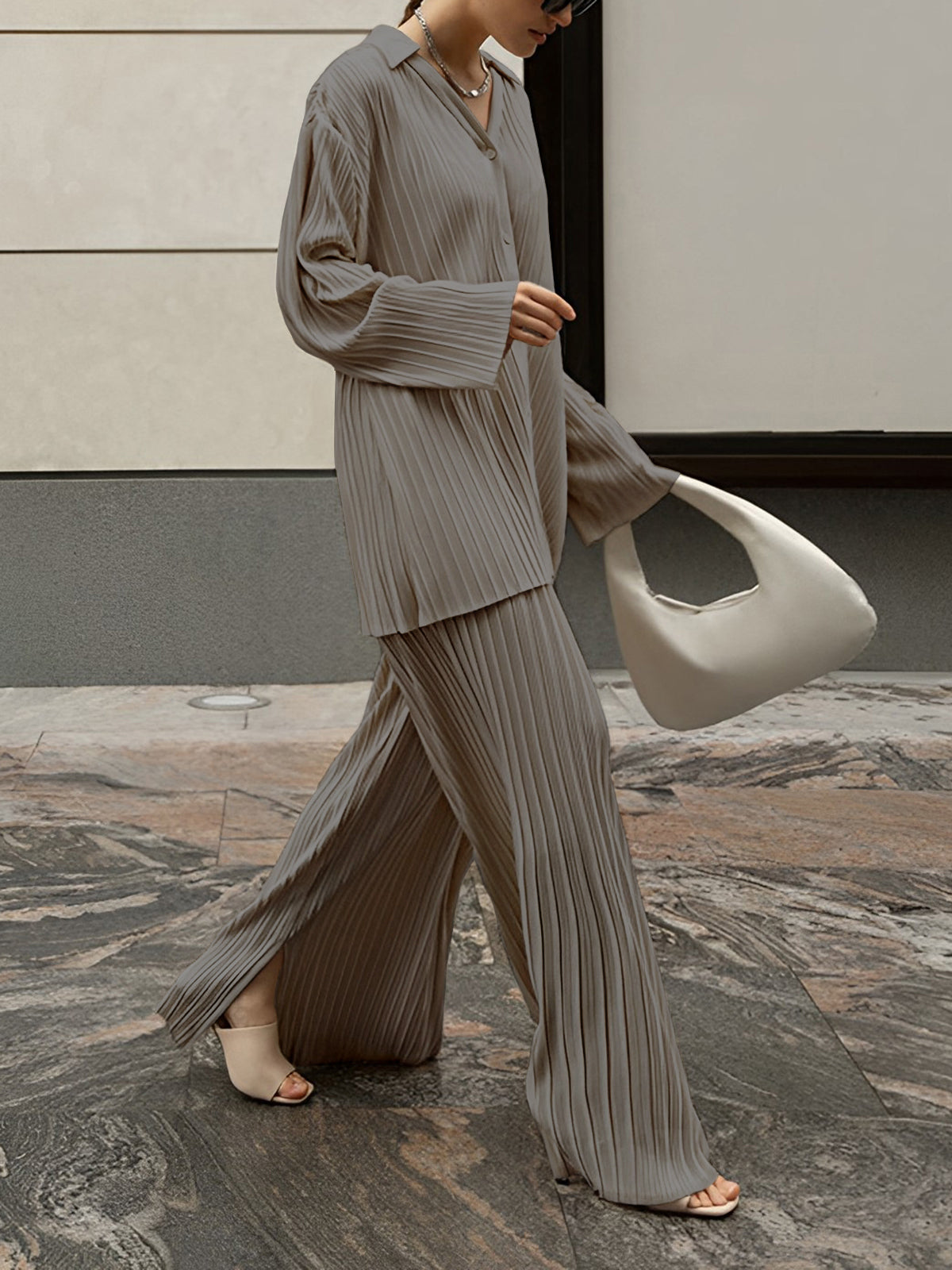 Asmara | Zachte Plissé Elegance Two-Piece Set