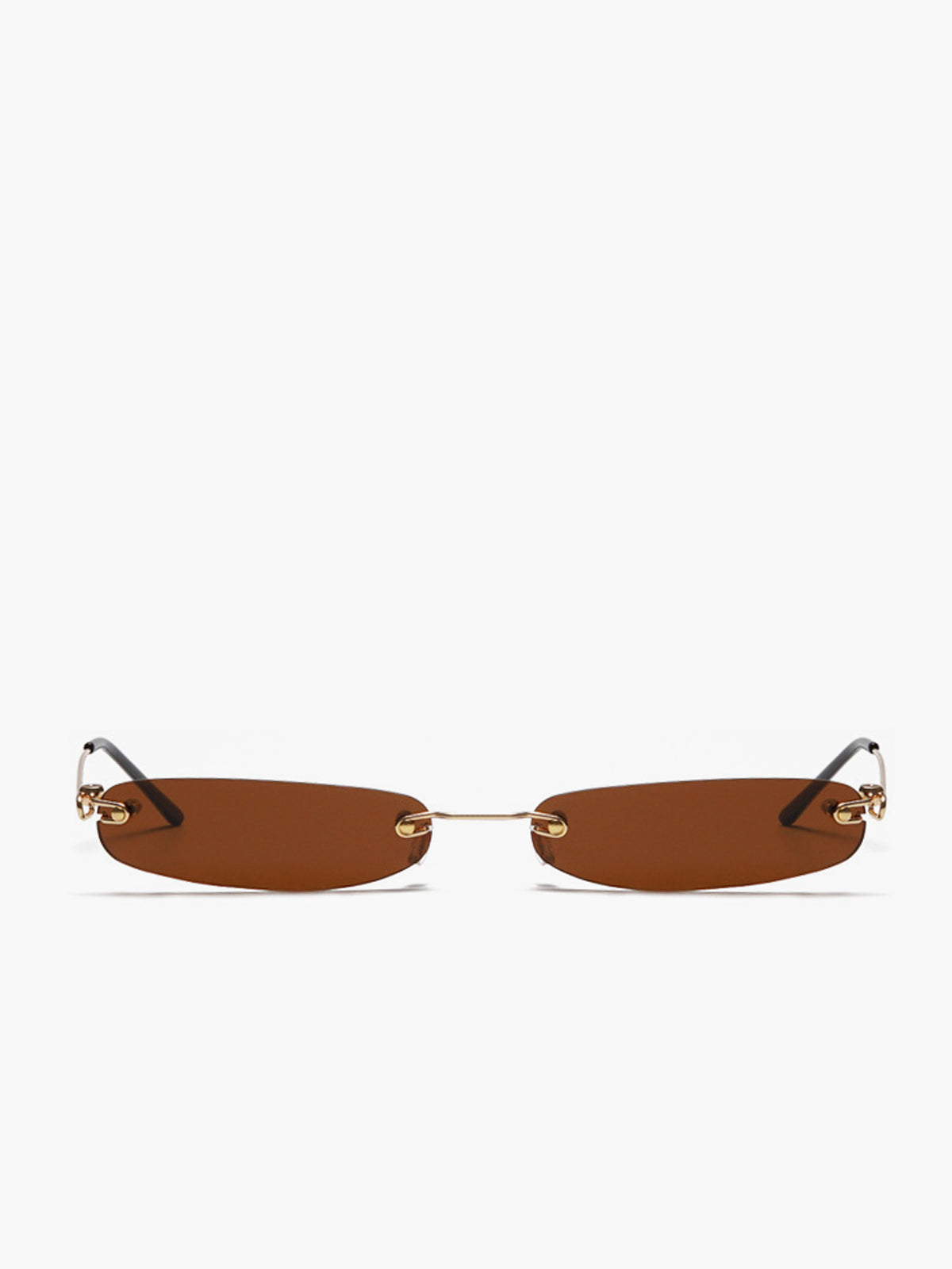 Luciana Torres | Minimalistische Rimless Zonnebril met Bruine Glazen