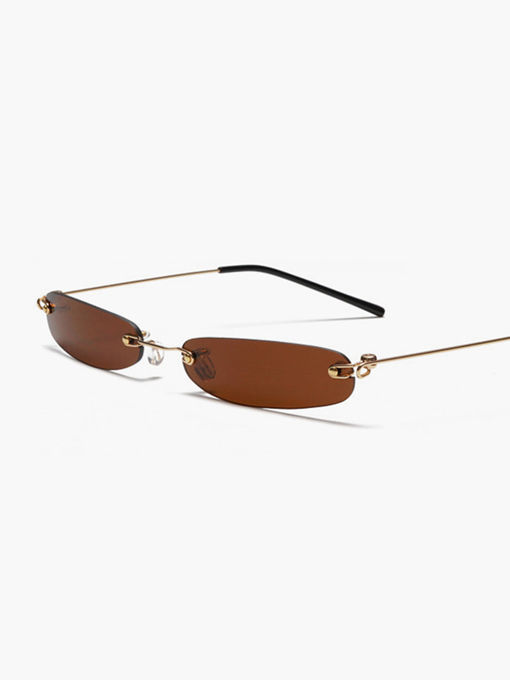 Luciana Torres | Minimalistische Rimless Zonnebril met Bruine Glazen