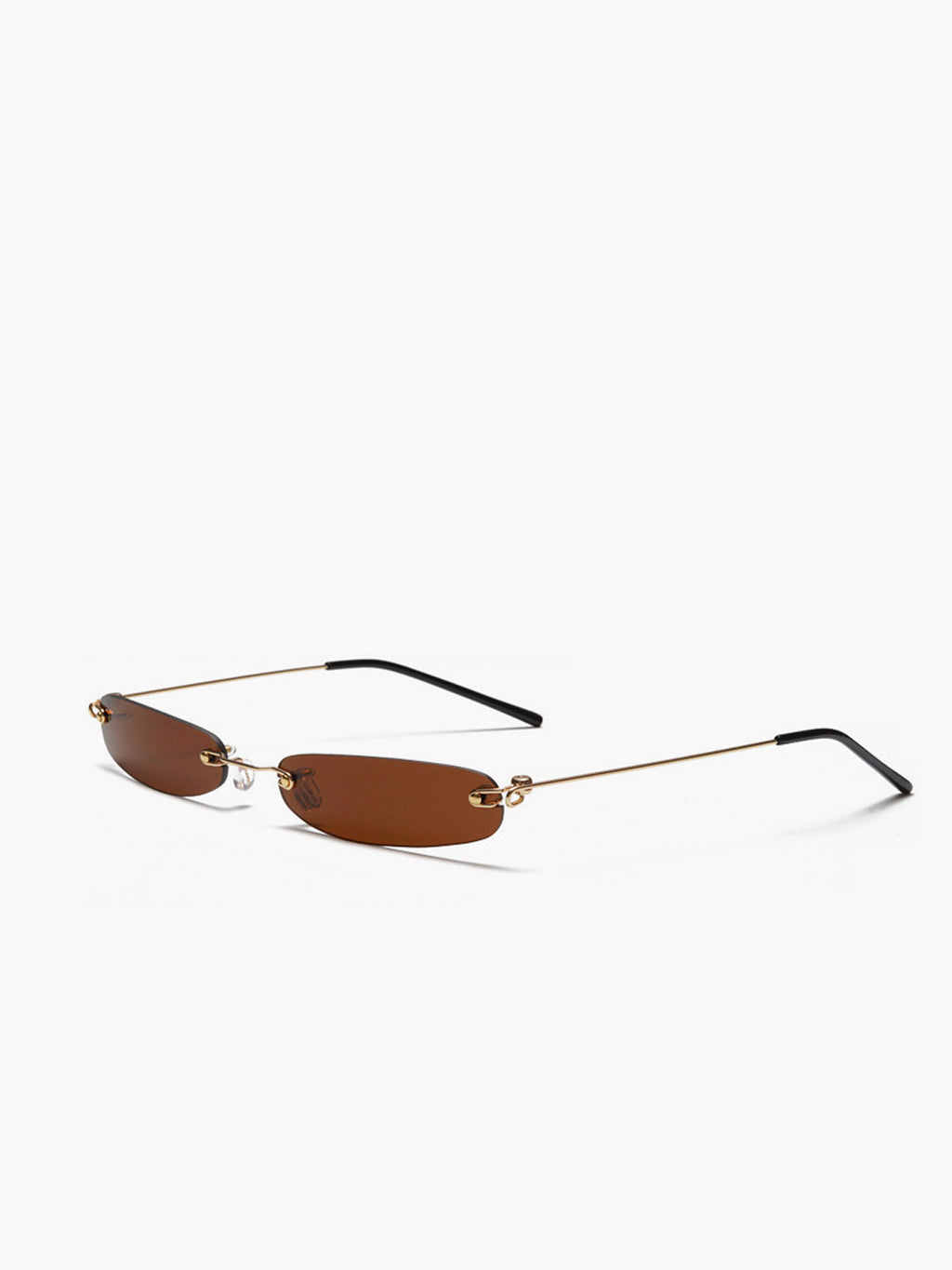 Luciana Torres | Minimalistische Rimless Zonnebril met Bruine Glazen
