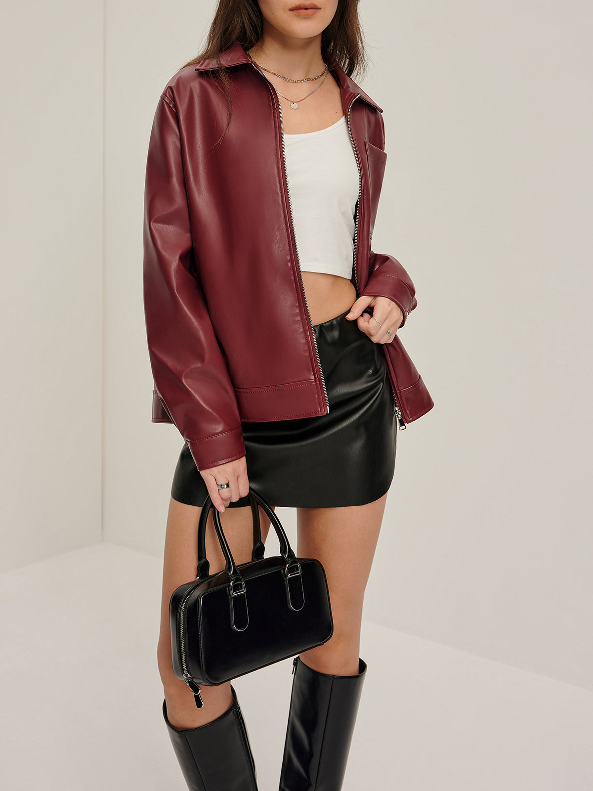 Josina | Luxe Autumn Look Faux Leather Jacket