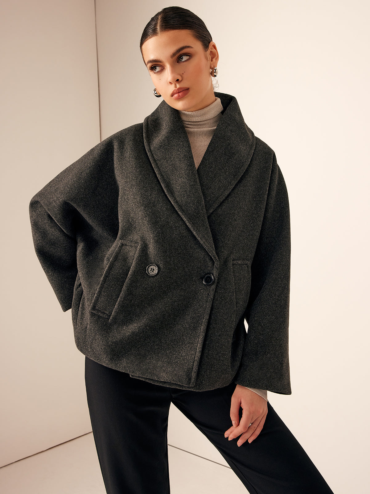 Bente | Oversized Woollook Wrap Jacket