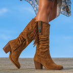 Tiana | Fringed Western Knee-High Boots