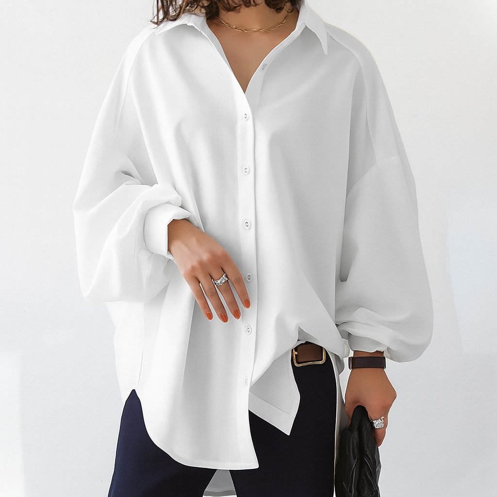 Olivia Carter | Oversized Blouse Soft Drape | Creëert moeiteloos een verfijnde en ontspannen look