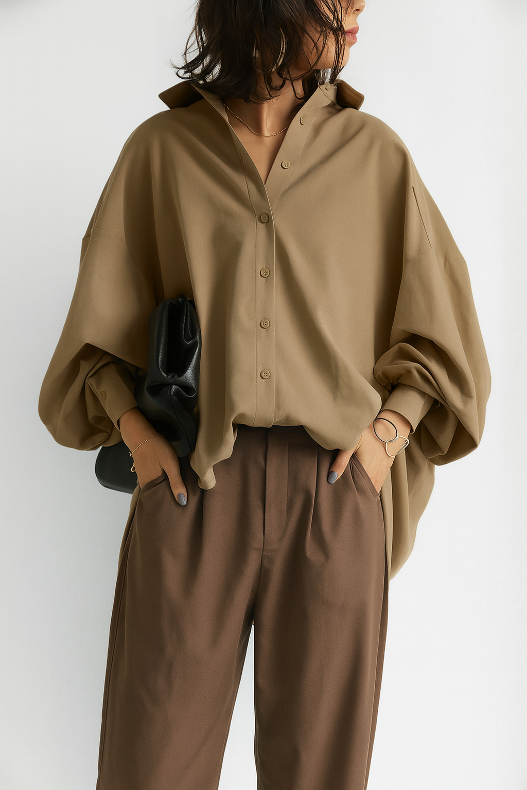 Olivia Carter | Oversized Blouse Soft Drape | Creëert moeiteloos een verfijnde en ontspannen look