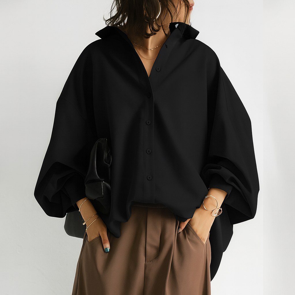 Olivia Carter | Oversized Blouse Soft Drape | Creëert moeiteloos een verfijnde en ontspannen look