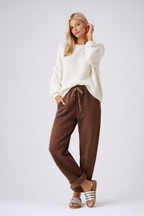 Sarah | Zachte Lounge Broek met Omslag