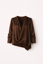 Elowen | Satijnen V-Hals Blouse | De blouse die jouw uitstraling moeiteloos verfijnt