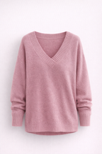 Elara Beaumont | Zachte Knitfeel V-Hals Pullover