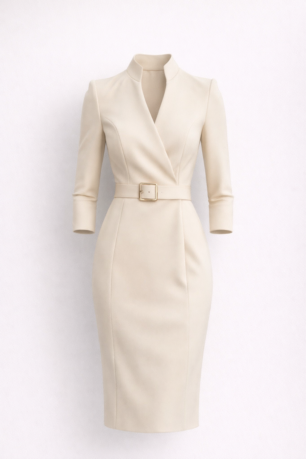 Noéline D’Aubray | Tijdloze Crepefeel Tailored Midi Jurk