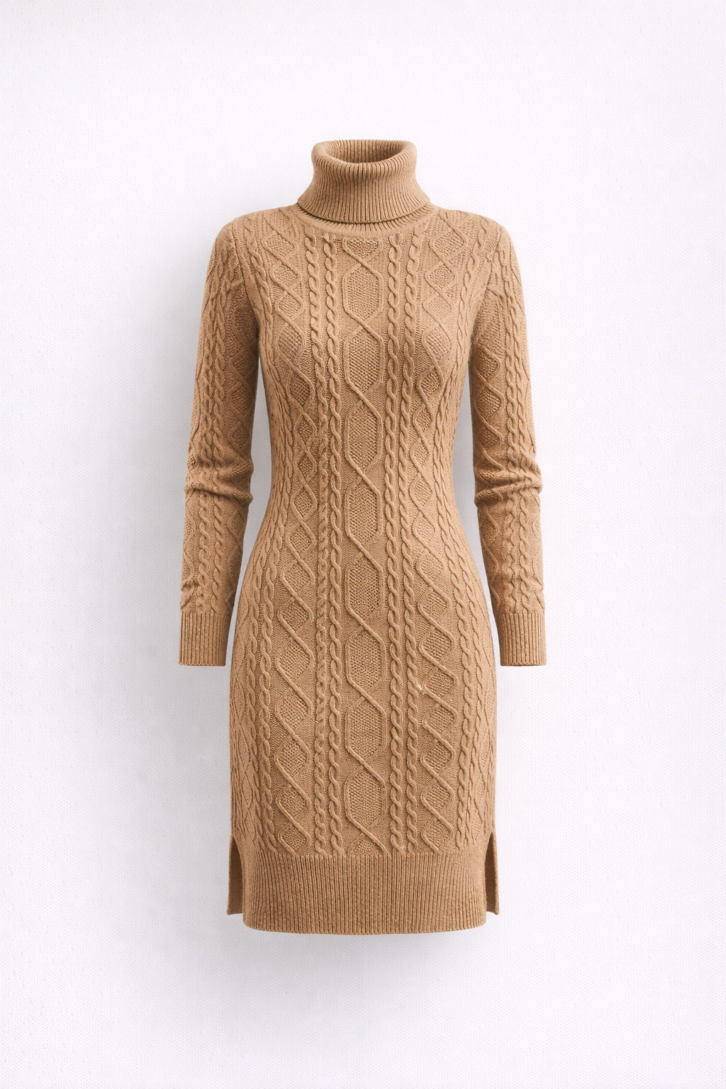 Livia Moreau | Warme Knitlook Kabelgebreide Jurk