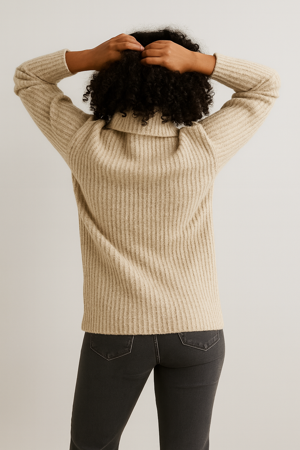 Elena | All-Season Ribbed Zip Knit Sweater