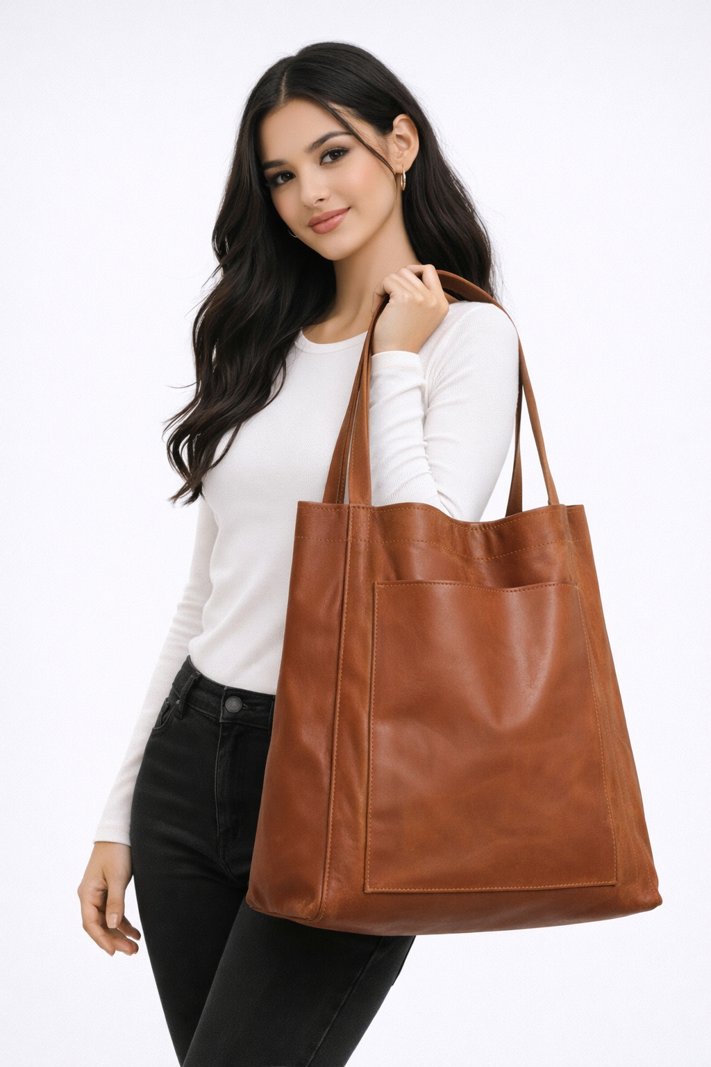 Isabella Romano | Leren Shopper Tas