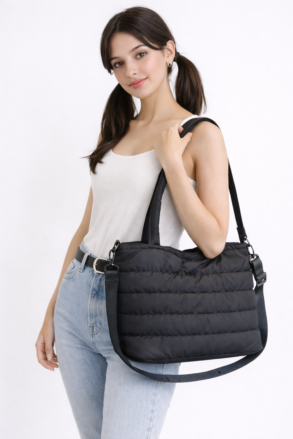 Isabelle Laurent | Gewatteerde Schoudertas in Zwart