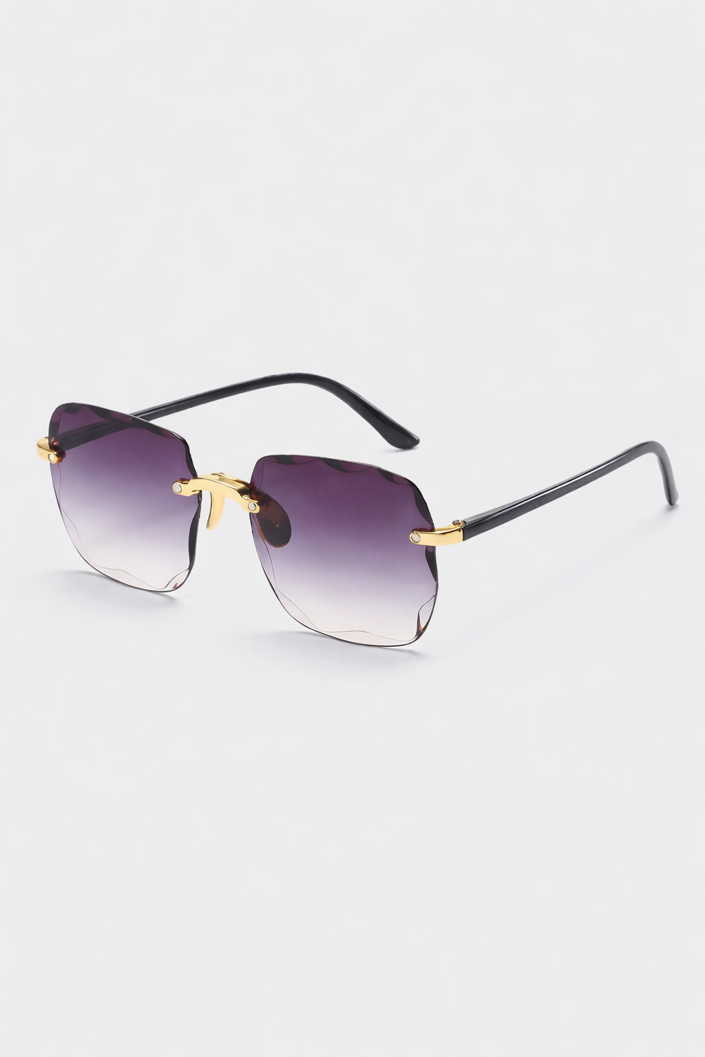 Valentina Castillo | Luxe Rimless Zonnebril met Gouden Details
