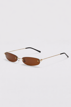 Luciana Torres | Minimalistische Rimless Zonnebril met Bruine Glazen