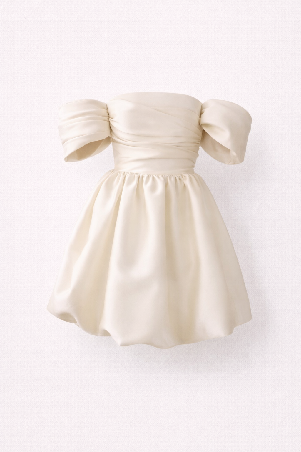 Rosavelle Ivory | Off-Shoulder Bubble Jurk | Een betoverende jurk die haar laat stralen met pure elegantie