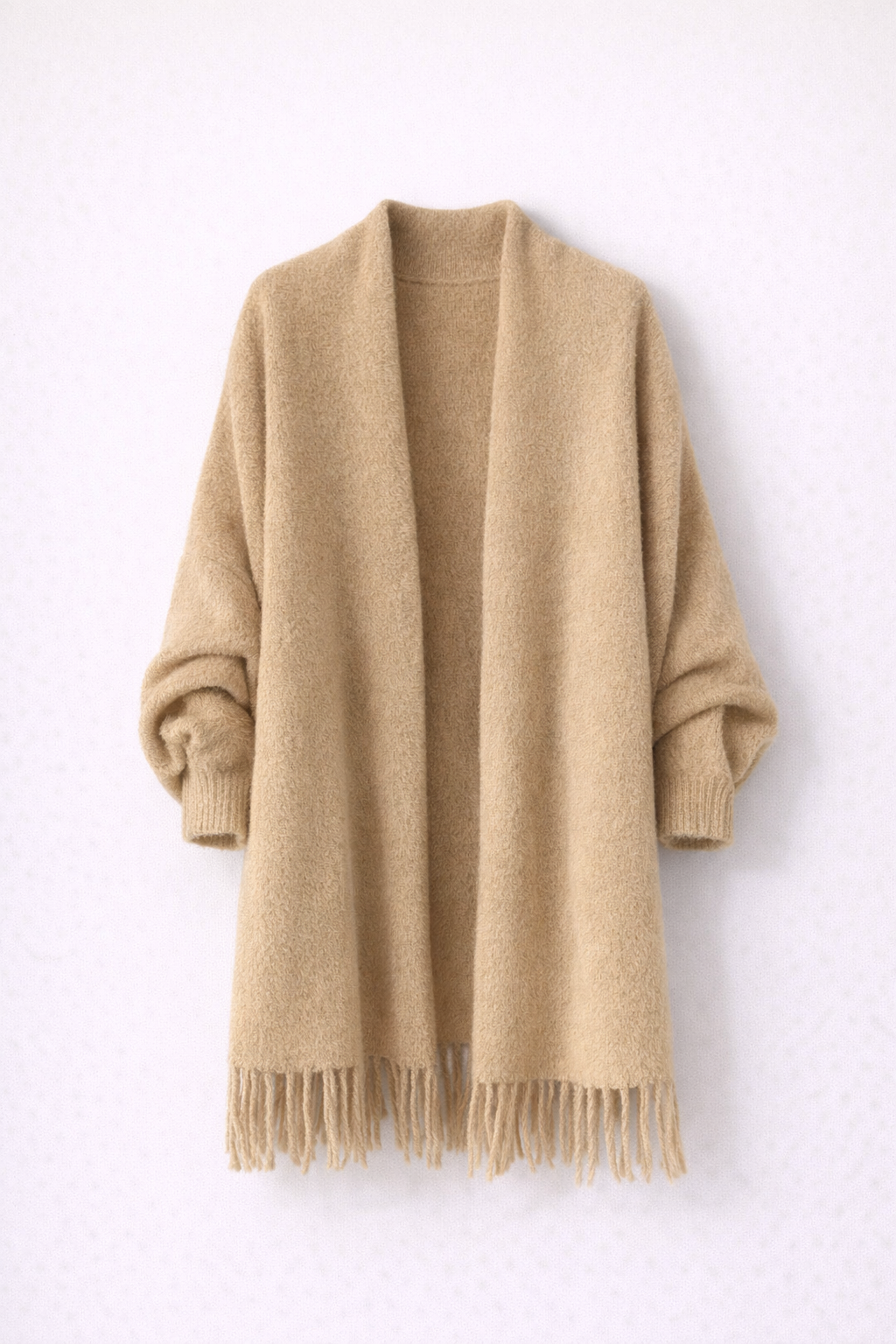 Harper Williams | Zachte Dames Jas met Sjaalkraag en Franje