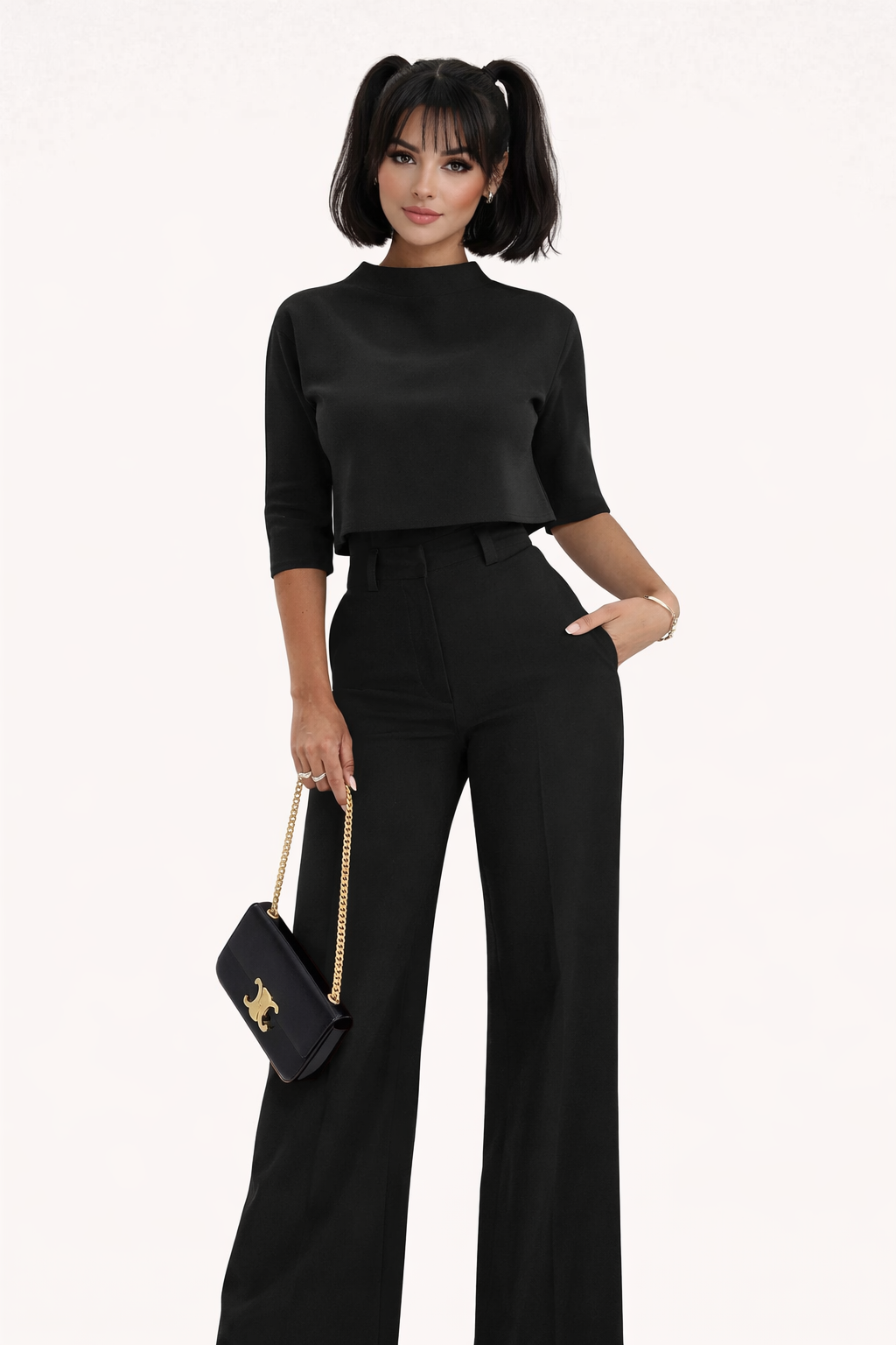 Alejandra Montoya | Elegant Tailored Wide-Leg Jumpsuit