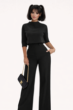 Alejandra Montoya | Elegant Tailored Wide-Leg Jumpsuit