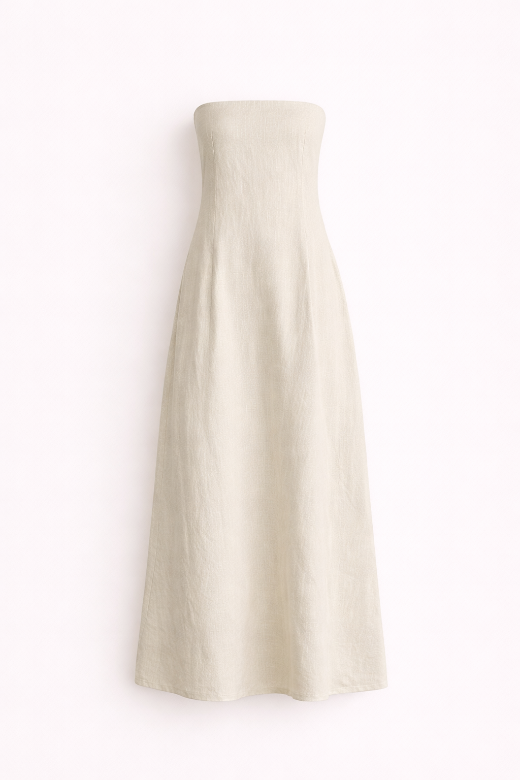 Serenelle | Strapless Linen Maxi Jurk | Omarm pure minimalistische luxe