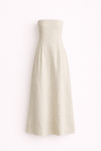 Serenelle | Strapless Linen Maxi Jurk | Omarm pure minimalistische luxe