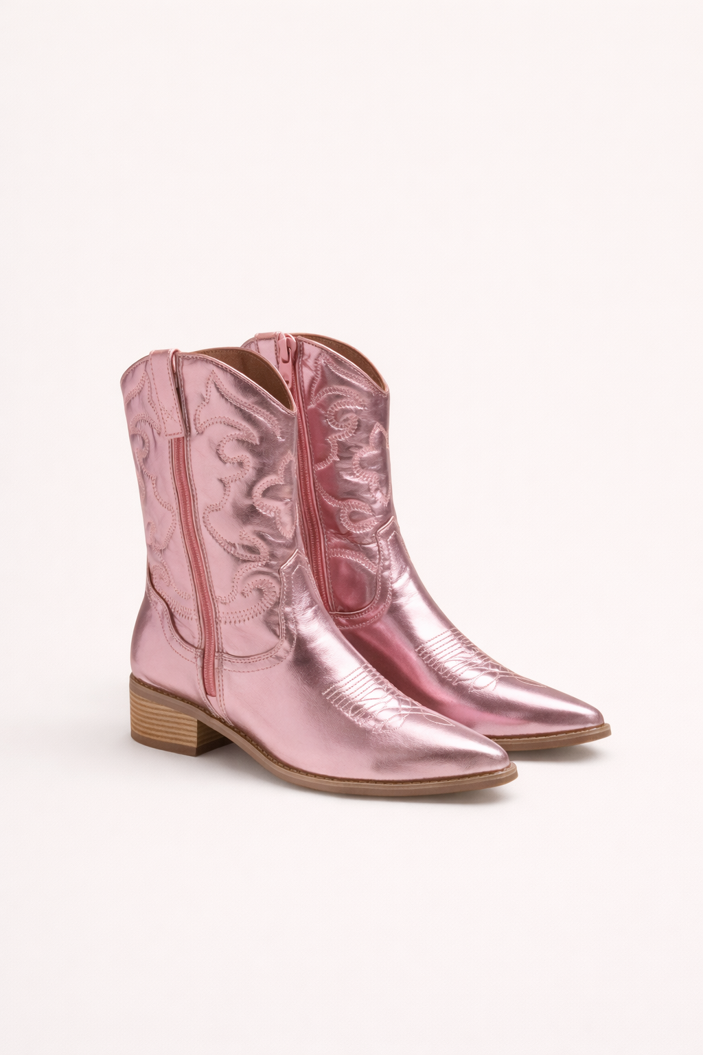 Emily Parker | Metallic Western Embroidered Ankle Boots