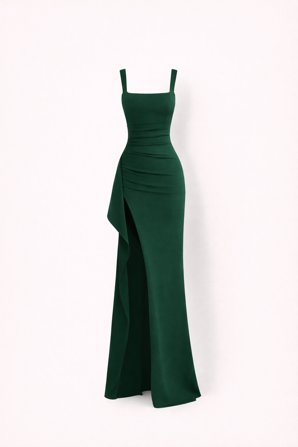 Emma van Dijk | Maxi Jurk met Vierkante Halslijn en Hoge Split | Pure avondverleiding