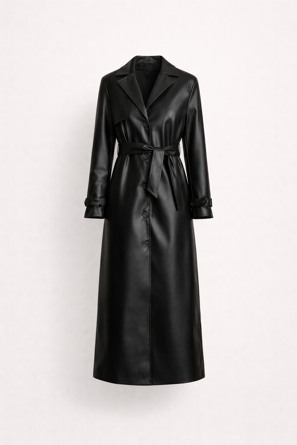 Noura Al-Fayed | Luxe Leatherlook Midi Shirt Dress